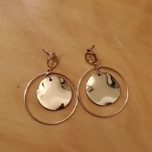 Gold hoop dangle earrings